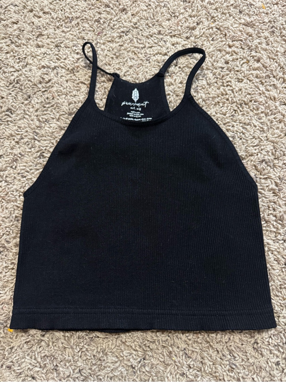 Free People Black Ribbed Tank